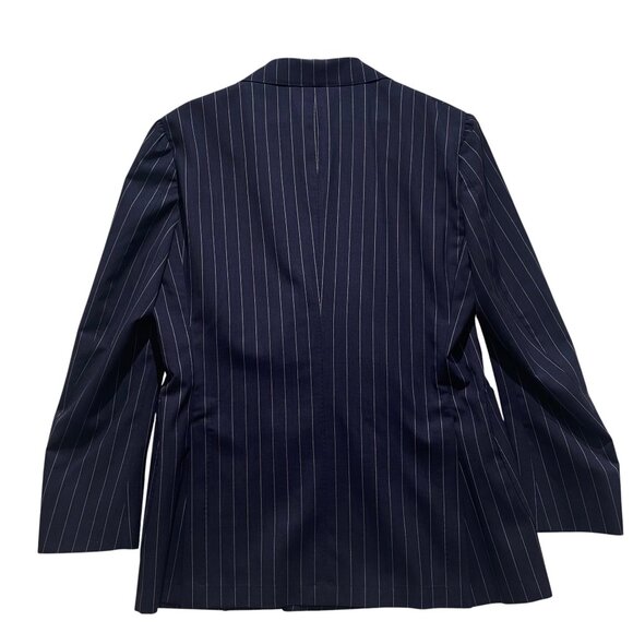 Poszetka Blue Mid Weight Pin White Stripe Suit - Picture 4 of 12